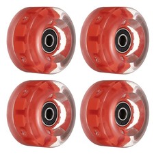 Roller Skate Wheels Light Up with Bearing 32x58mm, Red Light 4pcs