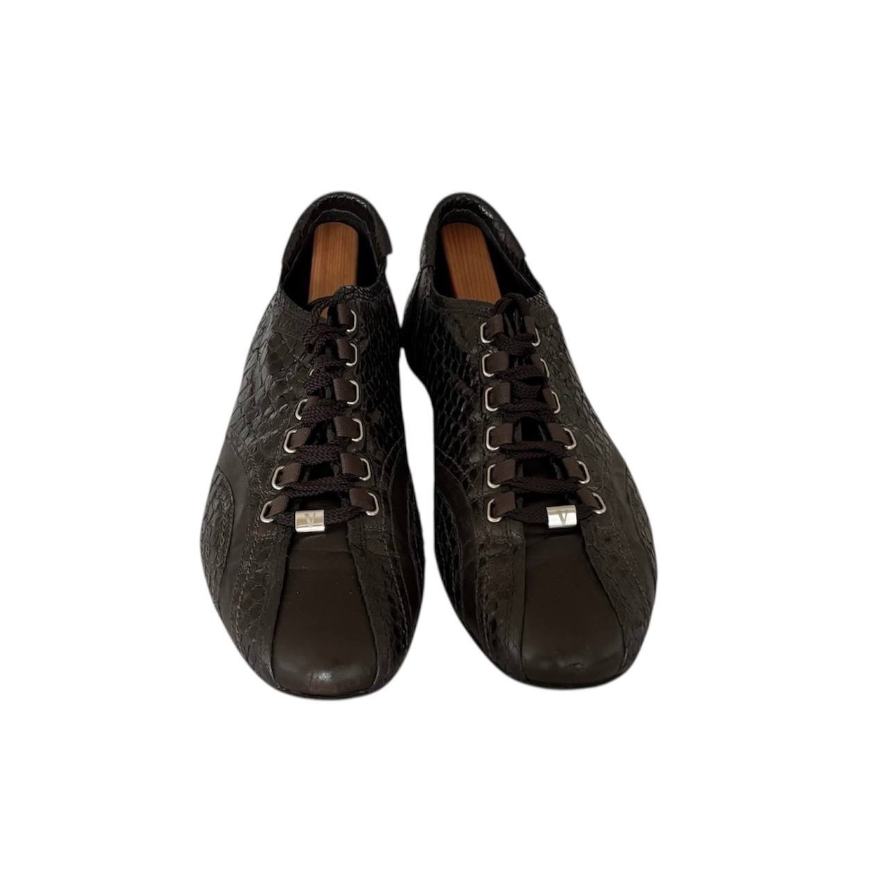 Versace Men Python Shiny Brown Leather Shoes Size… - image 2