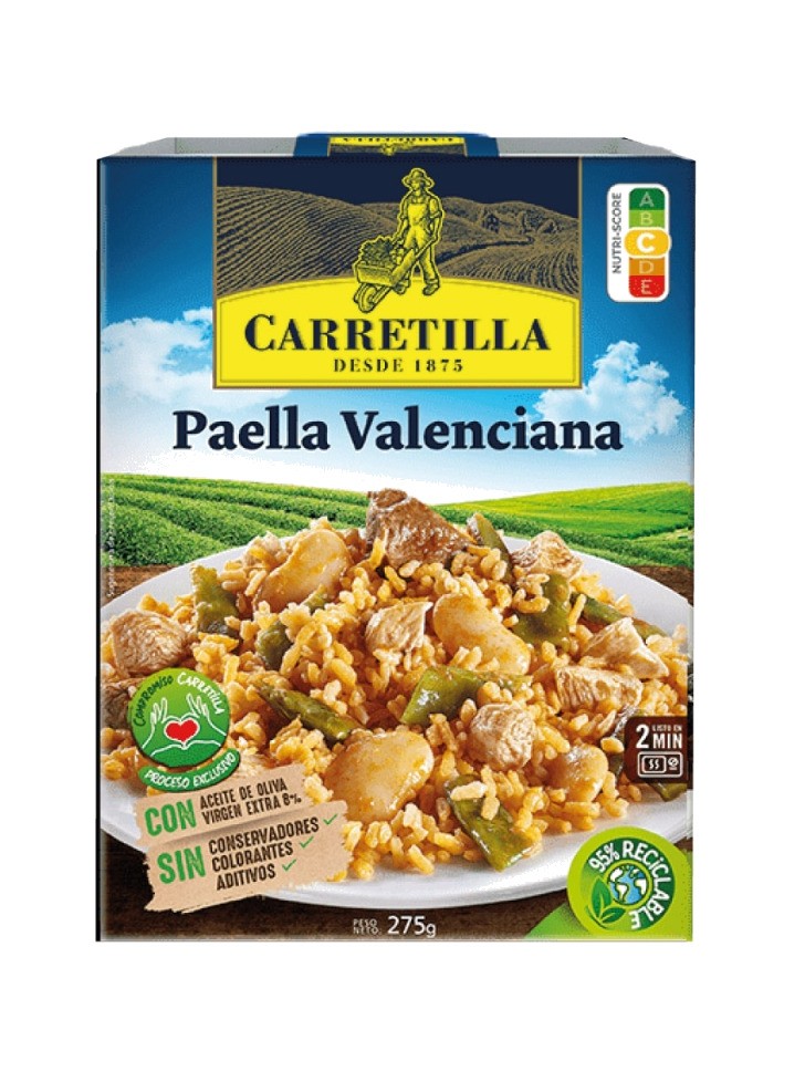 CARRETILLA Plato preparado de paella valenciana
