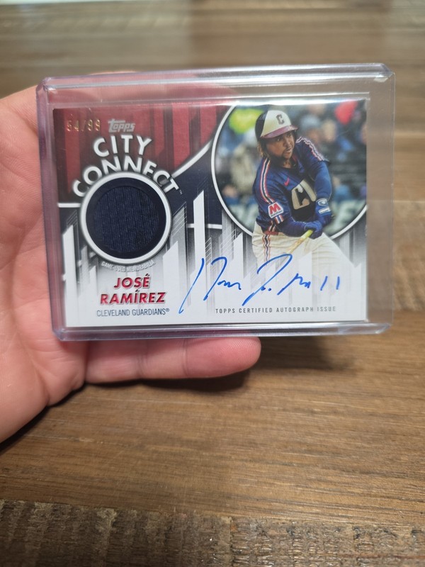 2026 Topps Baseball Jose Ramirez /99 City Connect Game Used Patch Auto #CCAR-JRA