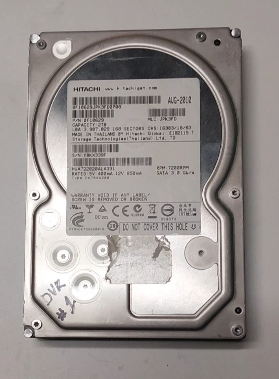 Hitachi SATA II Internal Hard Disk Drives 2TB Storage Capacity for