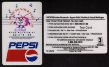 10u KYVE 'Music To Your Eyes' TV Auction: 4/97 Large Pepsi Logo TEST Phone Card