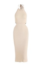 Cider Women's Cream Knitted Midi Dress Sleeveless Sz. M NWT