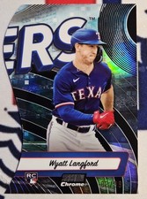 2024 Topps Stadium Club Wyatt Langford Rookie Triumvirates Black /99 Rangers
