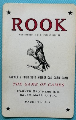 Vintage ROOK Card Game, Parker Brothers, Red Back Complete w/ book & case 1968