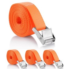 4-Pack Lashing Straps 1in x 10ft - Cam  Ratchet for 10FT, Orange