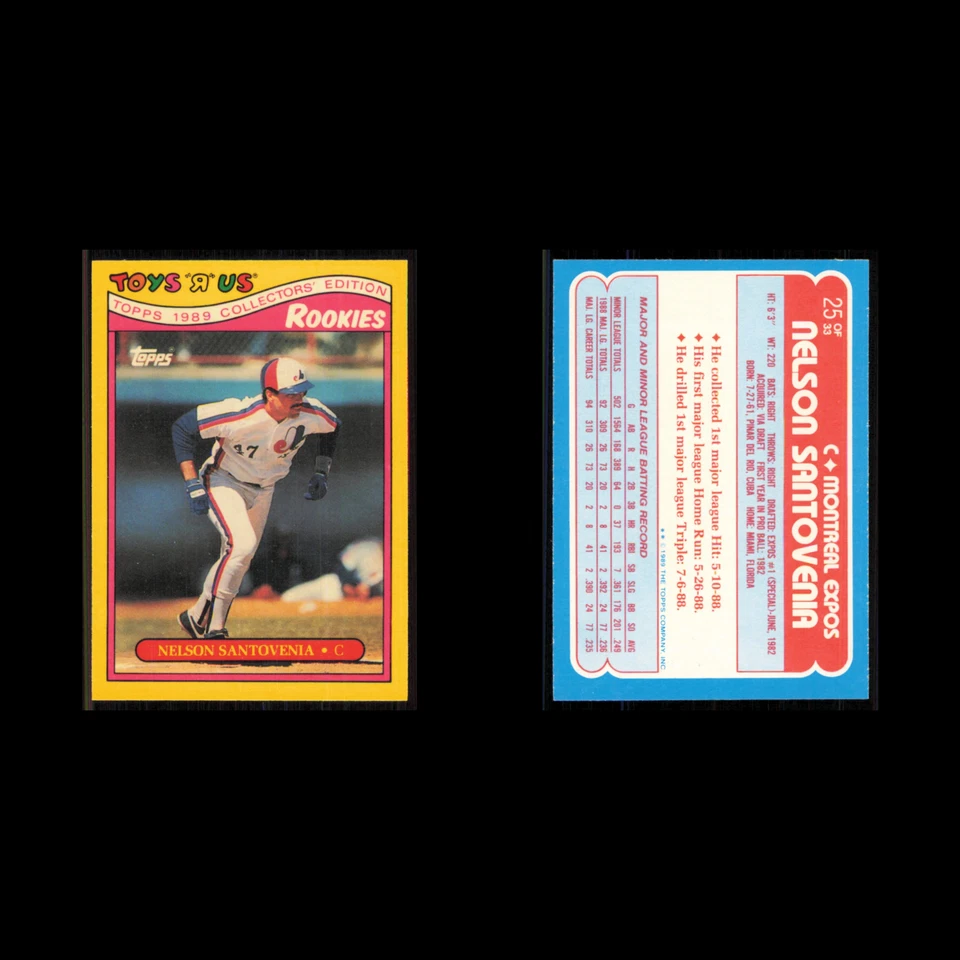 Nelson Santovenia Rookie #25 1989 Topps ToysRUs Rookies Montreal Expos Baseball - Image 3 of 3