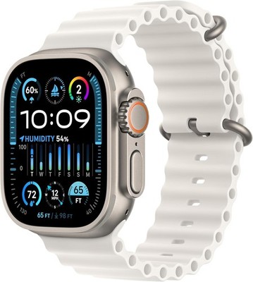 Apple Watch Ultra 2, GPS + Cellular, 49mm, Titanium w/ White Ocean Band