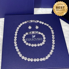SWAROVSKI Silver Angel Tennis Necklace Earrings Bracelet Set Summer accessories