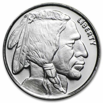 1 Troy oz Buffalo .999 Fine SiIver Round