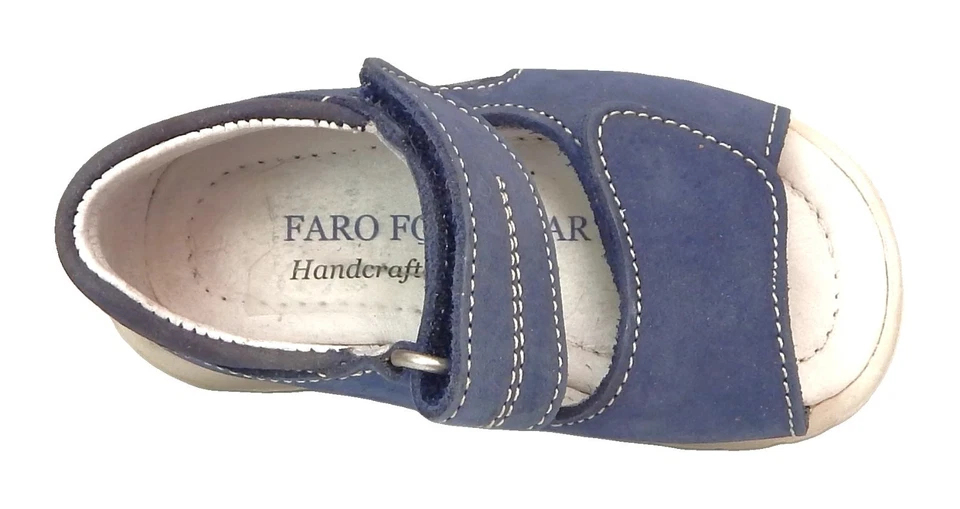 DE OSU-FARO -Spain -Baby Boys Navy Blue Leather Sandals - European 20 Size 4.5 - Image 2 of 4