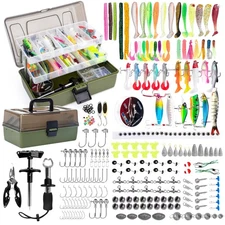 3 Layers Tackle with Fishing Tackle , 475 Pcs Fishing Lures Kit-Crankbaits,We...