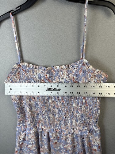Hayden Los Angeles Smocked Bodice Midi Dress Size L Floral Pastel Farm Fairy Euc - Picture 6 of 15