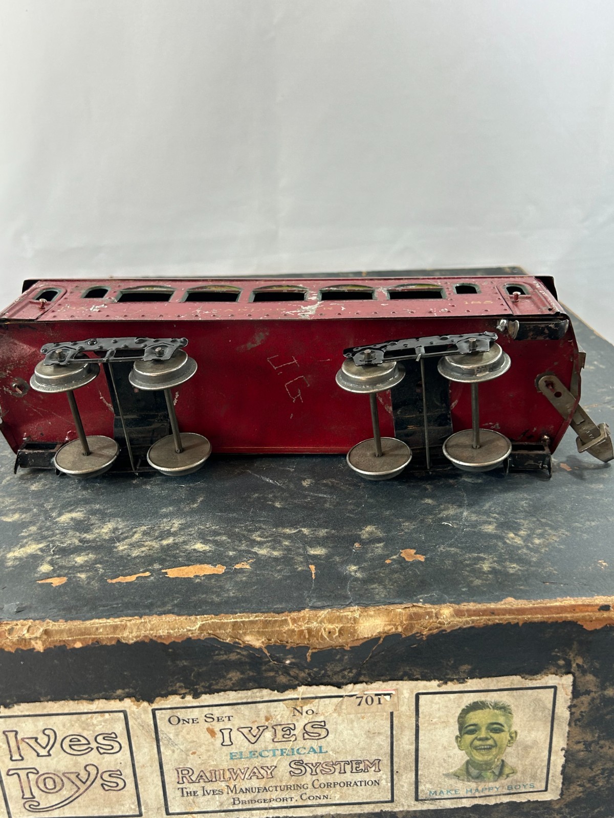 Ives 701 Train Set 3242 Loco + 184 185 186 Cars w/ Transformer Box 1922  Works