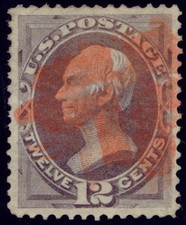 US 151 12c 1870 Henry Clay no secret mark dull violet VF red cancel