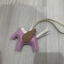 Hermes Pegase PM Pegasus Pink Horse bag Charm Keychain Bag Accessory rare