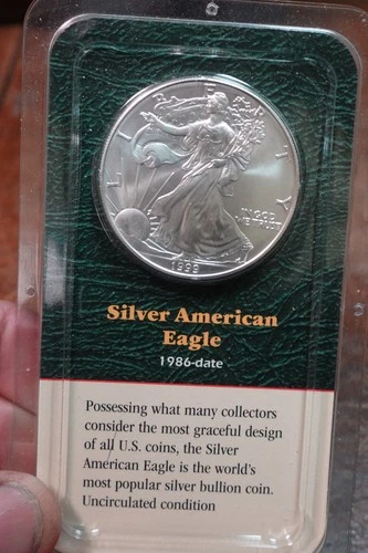 1999 American Silver Eagle Coin Sealed in Littleton Coin Co Plastic Blister #2
