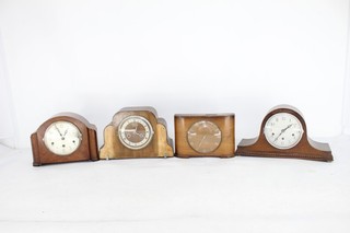 F x4 Vintage Wooden Mantel Clocks inc Enfield & Coin Operated Clocks Etc