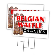 Belgian Waffle On Stic Multi-Pack of Yard Signs & Stake plastic coroplast window