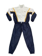 Vintage USA Olympic Windbreaker Track Suit Mens Size Medium White Blue Mesh