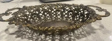 Vintage Italian Brass Filigree Ornate Fruit Bowl 