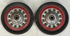 Vintage Artillery Style Pair of Pedal Car or Wagon Wheels Garton 9 1/4"