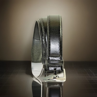 NORDSTROM LOWELL Black Leather Belt MENS Size 34 US /86.36 CM NEW