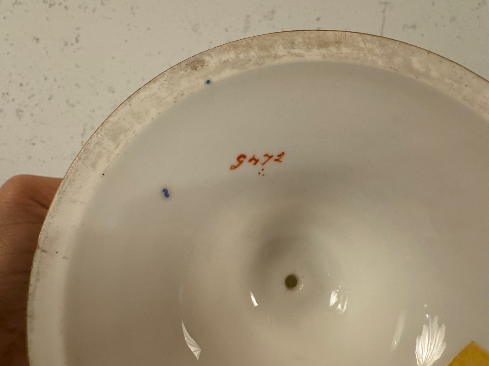 Antique Minton Porcelain Compote Blue Gold & Painted Landscape Scenes Decoration