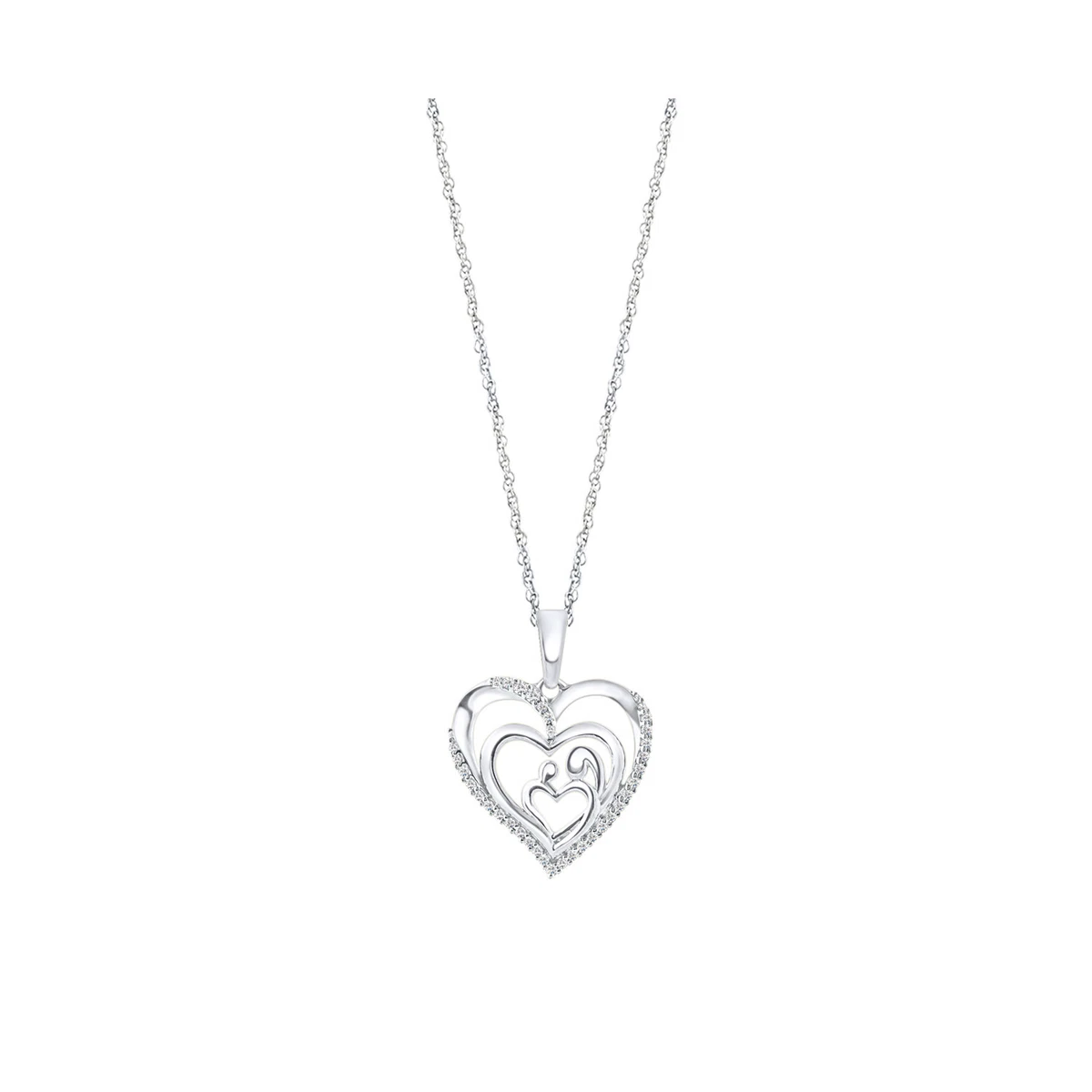 10k white outlet gold heart necklace