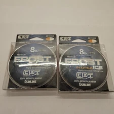 2 NEW CLAM FROST FISHING MONOFILAMENT LINE 8 LB 110 YARDS EACH rod METERED ice