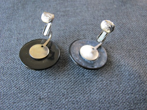 Vintage green black & marbled gray plastic earrings lot - 第 12/12 張圖片