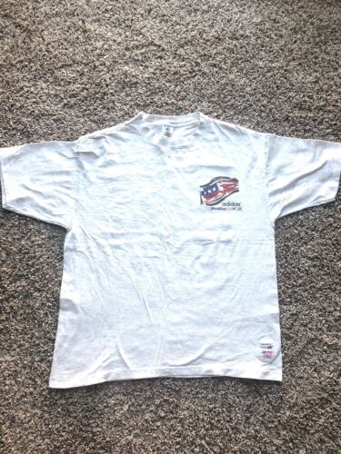 Vintage 1994 World Cup Soccer USA Adidas T Shirt Men’s Large 90s White C.  1991
