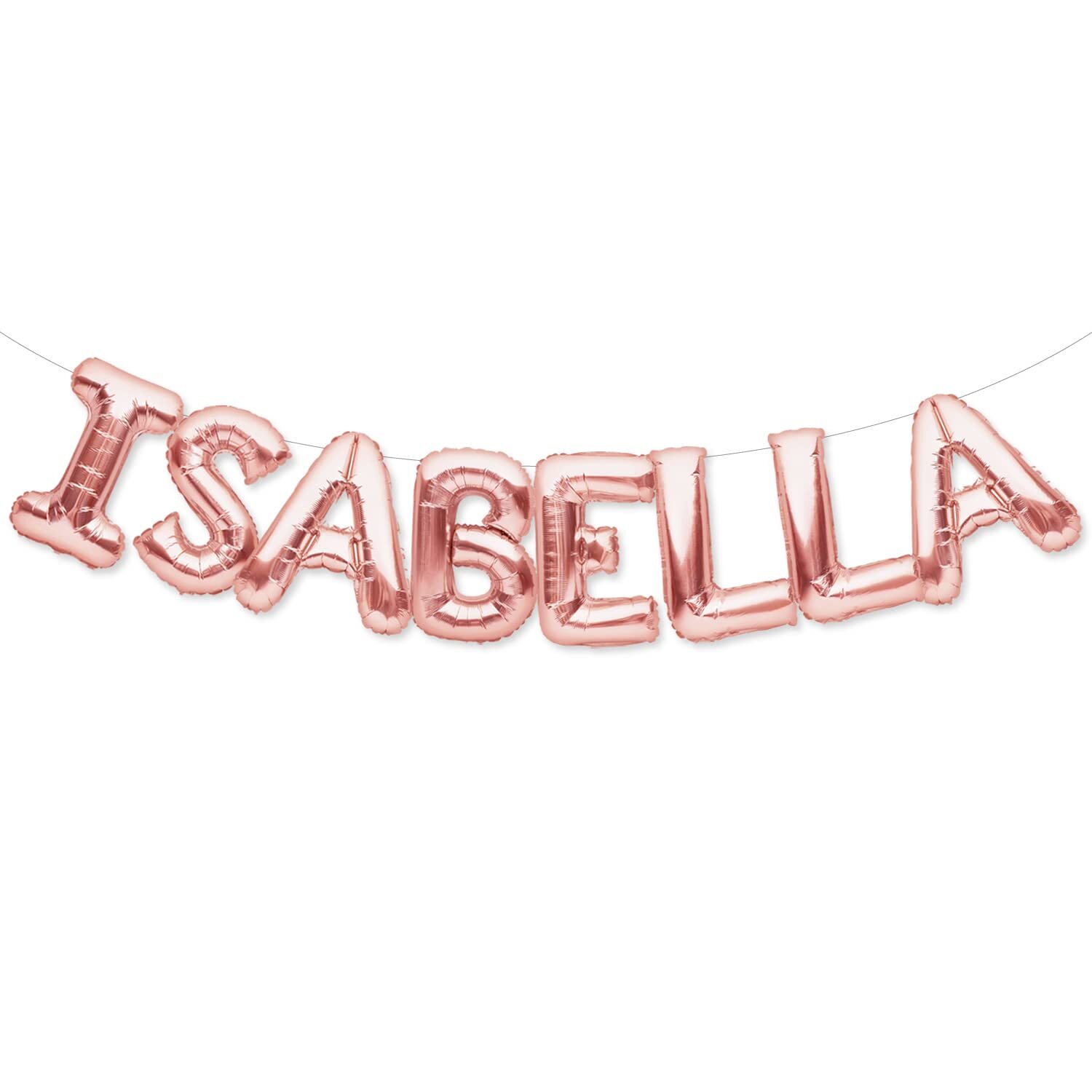 Rose Gold 16 Inch ISABELLA Foil Balloon Banner for Parties