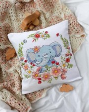 DIY Counted Cross Stitch Pillow Kit Elephant 30x30cm tapestry cushion kit