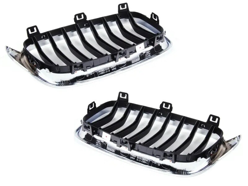 Griglie Anteriori Per BMW Serie 3 F30 F31 F35 F80 2012-2018 - Nero Lucido, ABS, Stile Racing