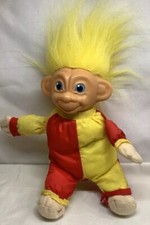 Troll Doll Clown Vintage 1991 Ace Novelty Plush Yellow Hair Blue Eyes 10"