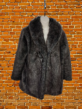 Women Selected Femme Size Uk 10 Brown Mix Faux Fur Teddy Bear Fleece Jacket Coat