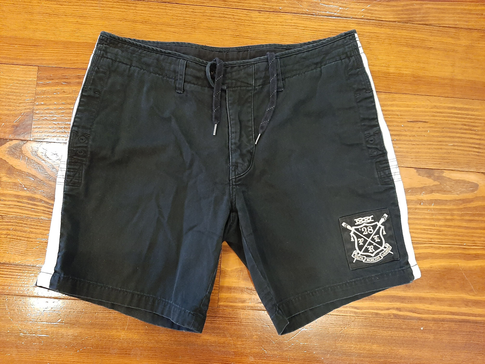 FILA Polo Ralph Lauren vintage pantaloncino uomo blu navy canottaggio club toppa coulisse vita 37"