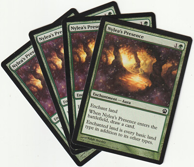   4 MAGIC The Gathering NYLEA´S PRESENCE Green Enchantment PLAYSET THS/EN NM/EX