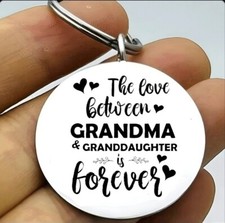Grandmother Granddaughter Love Forever Keychain