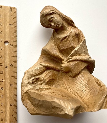 German Vintage Religious carved Resin Mother Mary Baby Jesus Figurine No Baby - Picture 7 of 9