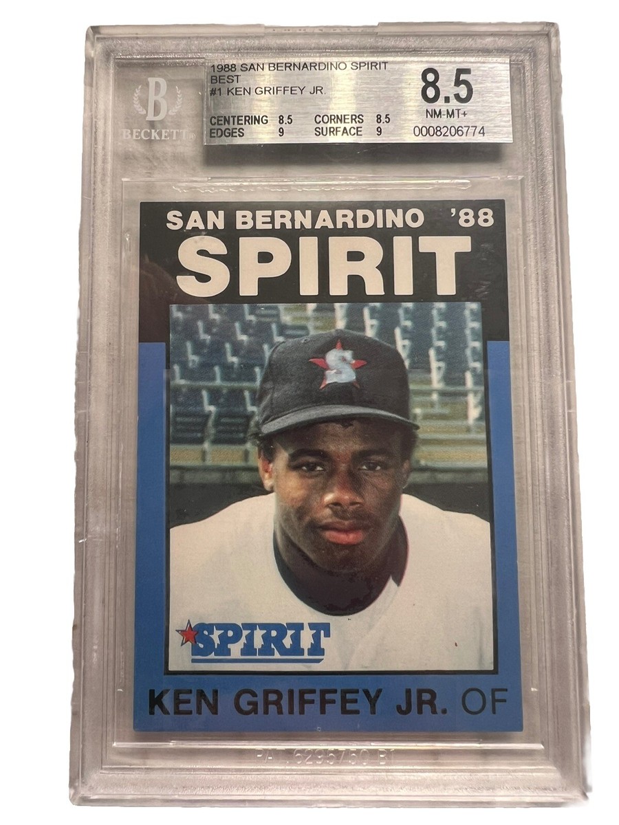 1988 SAN BERNARDINO SPIRIT BEST #1 KEN GRIFFEY JR. RC HOF BGS 8.5