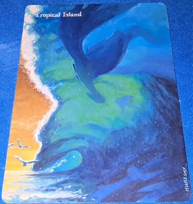 MTG ALTERED Tropical Island magic the gathering hand painted Pokemon Lugia Sea