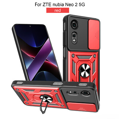 For ZTE nubia Neo 2 5G, Hybrid Armor Slide Lens Camera Magnetic