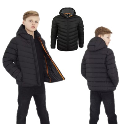 JUNGEN KAPUZE WATTIERTE JACKE BACK TO SCHOOL PUFFA WARM WINTER STEPPMANTEL