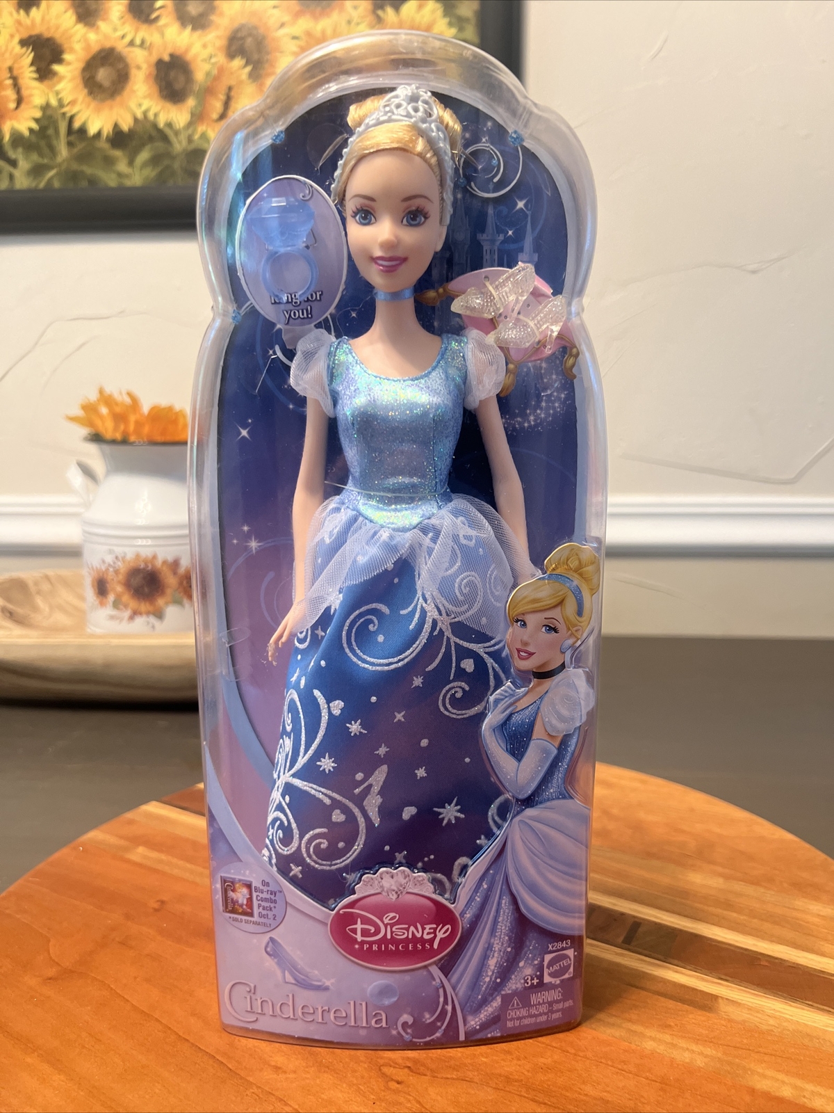 Disney Princess Cinderella 12 '' Doll By Mattel with Ring X2