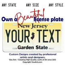 New Jersey License Plate Custom Personalized Your Text Car Bike Key Luggage Tag