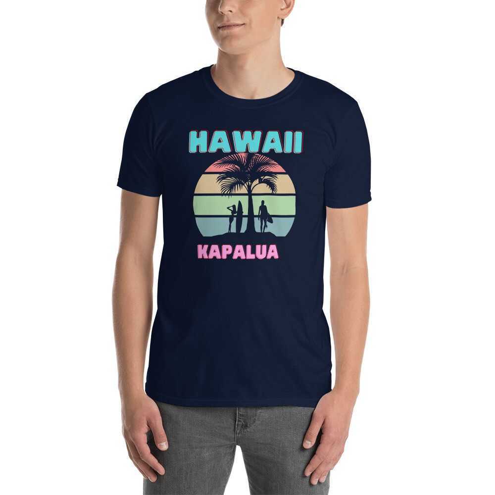 Hawaii surfer palm tree tshirt say aloha with KAPALUA | eBay