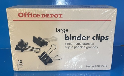 Binder Clips Office Depot Large 12 qty in each box  308-957 / 2” Wide - Picture 1 of 6