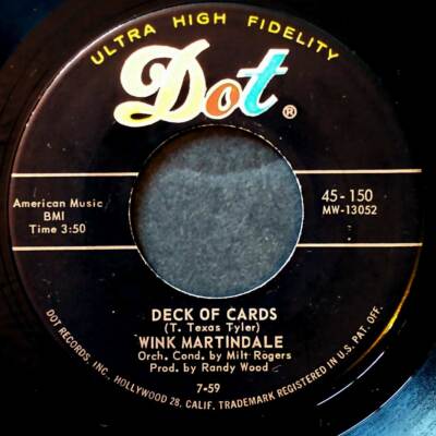 Wink Martindale - Black Land Farmer / Deck of Cards [7'' 45 rpm] Dot 45-150